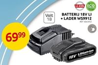 Promoties Wesco batterij 18v li + lader ws9912 - Wesco - Geldig van 29/05/2024 tot 10/06/2024 bij Brico