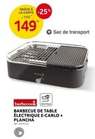 Promotions Barbecook barbecue de table électrique e-carlo + plancha - Barbecook - Valide de 29/05/2024 à 10/06/2024 chez Brico