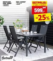 Promoties 1 tafel + 4 stoelen - Hartman - Geldig van 22/05/2024 tot 02/06/2024 bij Hubo