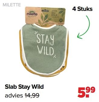 Promoties Slab stay wild - Milette - Geldig van 27/05/2024 tot 29/06/2024 bij Baby-Dump