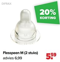 Promoties Flesspeen m - Difrax - Geldig van 27/05/2024 tot 29/06/2024 bij Baby-Dump