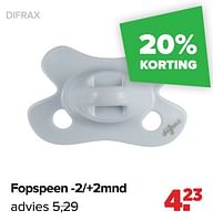 Promoties Fopspeen -2-+2mnd - Difrax - Geldig van 27/05/2024 tot 29/06/2024 bij Baby-Dump