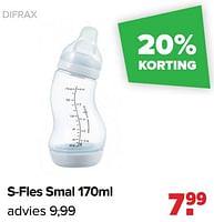 Promoties S-fles smal - Difrax - Geldig van 27/05/2024 tot 29/06/2024 bij Baby-Dump