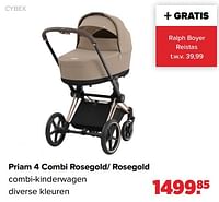 Promoties Priam 4 combi rosegold- rosegold combi-kinderwagen - Cybex - Geldig van 27/05/2024 tot 29/06/2024 bij Baby-Dump