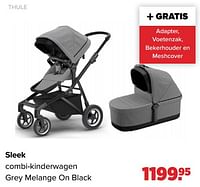 Promoties Sleek combi-kinderwagen grey melange on black - Thule - Geldig van 27/05/2024 tot 29/06/2024 bij Baby-Dump