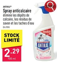 Promotions Spray anticalcaire - Antikal - Valide de 07/06/2024 à 09/06/2024 chez Aldi