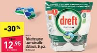 Promotions Tablettes pour lave-vaisselle platinum - Dreft - Valide de 03/06/2024 à 14/06/2024 chez Aldi