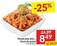 Promotions Viande pour pita ou gyros de poulet - Produit maison - Intermarche - Valide de 28/05/2024 à 02/06/2024 chez Intermarche