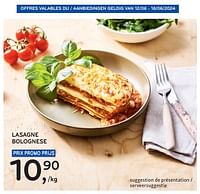 Promotions Lasagne bolognese - Produit maison - Alvo - Valide de 05/06/2024 à 18/06/2024 chez Alvo