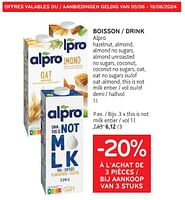 Promotions Boisson alpro this is not milk entier - Alpro - Valide de 05/06/2024 à 18/06/2024 chez Alvo