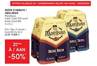 Promotions Bière d’abbaye brune - Maredsous - Valide de 05/06/2024 à 18/06/2024 chez Alvo