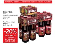 Promotions Bière kwak rouge - Kwak - Valide de 05/06/2024 à 18/06/2024 chez Alvo