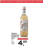 Promotions Pasqua bardolino chiaretto 2023 rosé - Vins rosé - Valide de 05/06/2024 à 18/06/2024 chez Alvo