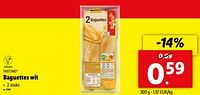 Promoties Baguettes wit - Tastino - Geldig van 05/06/2024 tot 11/06/2024 bij Lidl