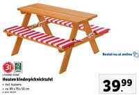 Promoties Houten kinderpicknicktafel - Livarno - Geldig van 05/06/2024 tot 11/06/2024 bij Lidl