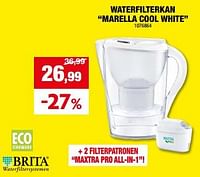 Promoties Waterfilterkan marella cool white - Brita - Geldig van 29/05/2024 tot 09/06/2024 bij Hubo