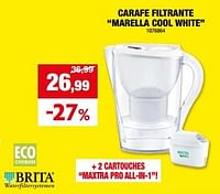 Promotions Carafe filtrante marella cool white - Brita - Valide de 29/05/2024 à 09/06/2024 chez Hubo