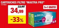 Promotions Cartouches filtre maxtra pro - Brita - Valide de 29/05/2024 à 09/06/2024 chez Hubo
