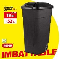 Promotions Conteneur poubelle - Keter - Valide de 29/05/2024 à 09/06/2024 chez Hubo