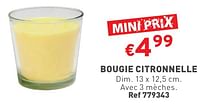 Promotions Bougie citronnelle - Produit maison - Trafic  - Valide de 29/05/2024 à 03/06/2024 chez Trafic