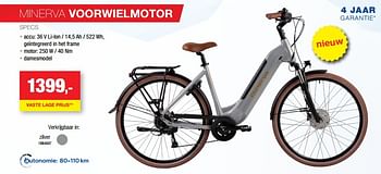 Promoties Elektrische fietsen minerva voorwielmotor zilver - Minerva - Geldig van 01/05/2024 tot 31/07/2024 bij Hubo