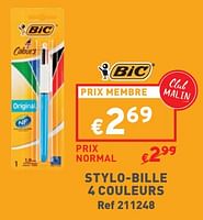 Promotions Stylo-bille 4 couleurs - BIC - Valide de 29/05/2024 à 03/06/2024 chez Trafic
