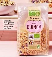 Promoties Granola met quinoa carrefour bio - Huismerk - Carrefour  - Geldig van 31/05/2024 tot 30/06/2024 bij Carrefour