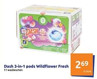 Promoties Dash 3-in-1 pods wildflower fresh - Dash - Geldig van 29/05/2024 tot 04/06/2024 bij Action