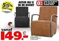 Promoties Fauteuil knight - Huismerk - Seats and Sofas - Geldig van 03/06/2024 tot 09/06/2024 bij Seats and Sofas