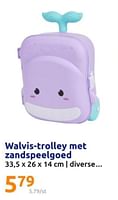 Promoties Walvis-trolley met zandspeelgoed - Huismerk - Action - Geldig van 29/05/2024 tot 04/06/2024 bij Action