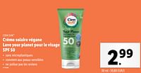 Promotions Crème solaire végane love your planet pour le visage spf 50 - Cien sun - Valide de 05/06/2024 à 11/06/2024 chez Lidl