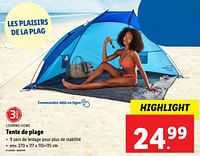 Promotions Tente de plage - Livarno - Valide de 05/06/2024 à 11/06/2024 chez Lidl