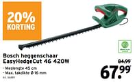 Promoties Bosch heggenschaar easyhedgecut 46 - Bosch - Geldig van 22/05/2024 tot 18/06/2024 bij Gamma