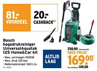 Promoties Bosch hogedrukreiniger universalaquatak 125 home+car kit - Bosch - Geldig van 22/05/2024 tot 18/06/2024 bij Gamma