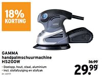 Promoties Gamma handpalmschuurmachine hs200w - Gamma - Geldig van 22/05/2024 tot 18/06/2024 bij Gamma