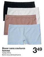Promotions Boxer sans coutures femme - Produit maison - Zeeman  - Valide de 01/06/2024 à 14/06/2024 chez Zeeman