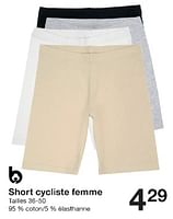 Promotions Short cycliste femme - Produit maison - Zeeman  - Valide de 01/06/2024 à 14/06/2024 chez Zeeman