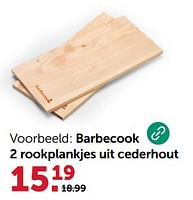 Promoties Barbecook 2 rookplankjes uit cederhout - Barbecook - Geldig van 29/05/2024 tot 09/06/2024 bij Aveve