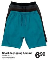 Promotions Short de jogging homme - Produit maison - Zeeman  - Valide de 01/06/2024 à 14/06/2024 chez Zeeman
