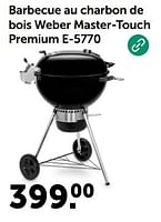 Promotions Barbecue au charbon de bois weber master-touch premium e-5770 - Weber - Valide de 31/05/2024 à 02/06/2024 chez Aveve