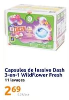 Promotions Capsules de lessive dash 3-en-1 wildflower fresh - Dash - Valide de 29/05/2024 à 04/06/2024 chez Action