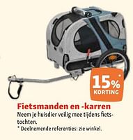 Promoties Fietsmanden en -karren 15% korting - Huismerk - Maxi Zoo - Geldig van 05/06/2024 tot 10/06/2024 bij Maxi Zoo
