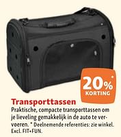 Promoties Transporttassen 20% korting - Huismerk - Maxi Zoo - Geldig van 05/06/2024 tot 10/06/2024 bij Maxi Zoo