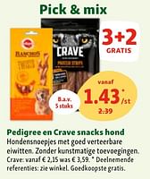 Promoties Pedigree en crave snacks hond - Huismerk - Maxi Zoo - Geldig van 05/06/2024 tot 10/06/2024 bij Maxi Zoo