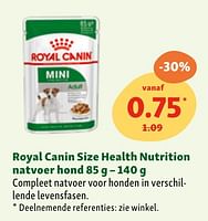 Promoties Royal canin size health nutrition natvoer hond - Royal Canin - Geldig van 05/06/2024 tot 10/06/2024 bij Maxi Zoo
