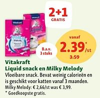 Promoties Vitakraft liquid snack en milky melody - Vitakraft - Geldig van 05/06/2024 tot 10/06/2024 bij Maxi Zoo