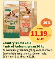 Promoties Country`s best gold 4 mix of ardeens graan - Versele-Laga - Geldig van 05/06/2024 tot 10/06/2024 bij Maxi Zoo