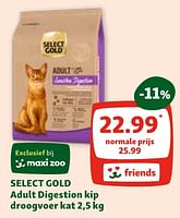 Promoties Select gold adult digestion kip droogvoer kat - Select Gold - Geldig van 05/06/2024 tot 10/06/2024 bij Maxi Zoo