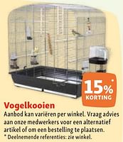 Promoties Vogelkooien 15% korting - Huismerk - Maxi Zoo - Geldig van 05/06/2024 tot 10/06/2024 bij Maxi Zoo