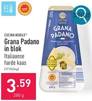 Promoties Grana padano in blok - Cucina Nobile - Geldig van 10/06/2024 tot 16/06/2024 bij Aldi